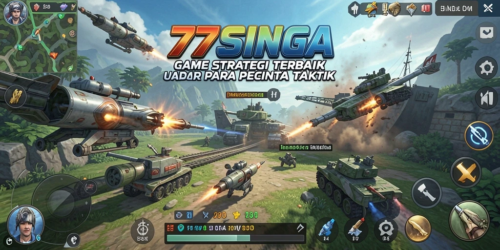 Tangkapan layar gameplay 77SINGA yang menampilkan aksi strategis mendebarkan.