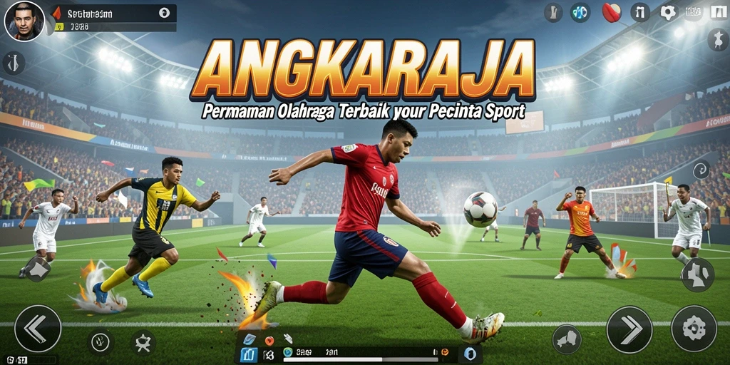 Tampilan gameplay yang menakjubkan dalam ANGKARAJA, memperlihatkan aksi olahraga yang mendebarkan.