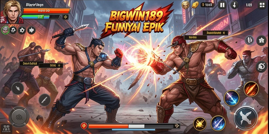Gameplay menegangkan BIGWIN189 dengan karakter unik dan aksi pertarungan seru.