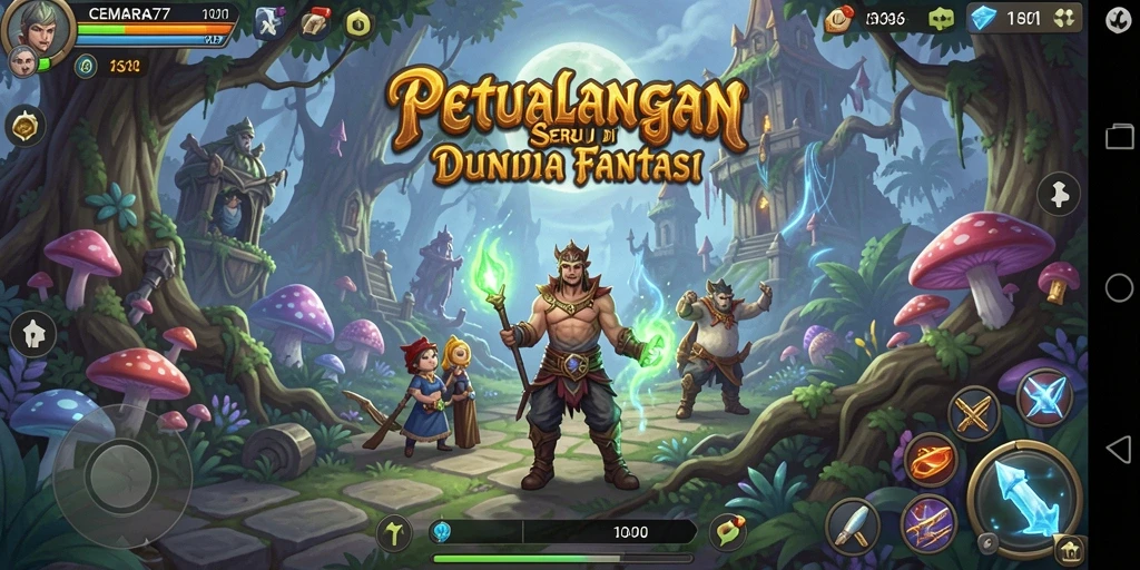 Screenshot CEMARA77 menunjukkan gameplay penuh petualangan yang seru.
