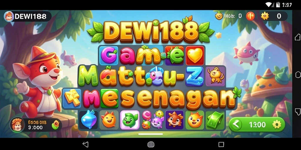 Tampilan gameplay menarik DEWI188 dengan elemen Match-3.