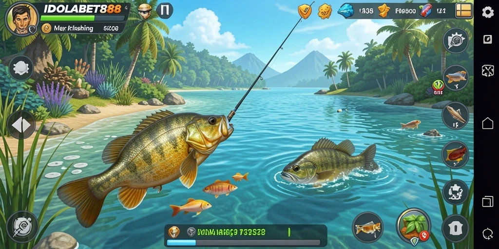 Tampilan gameplay memancing yang menakjubkan di IDOLABET88.