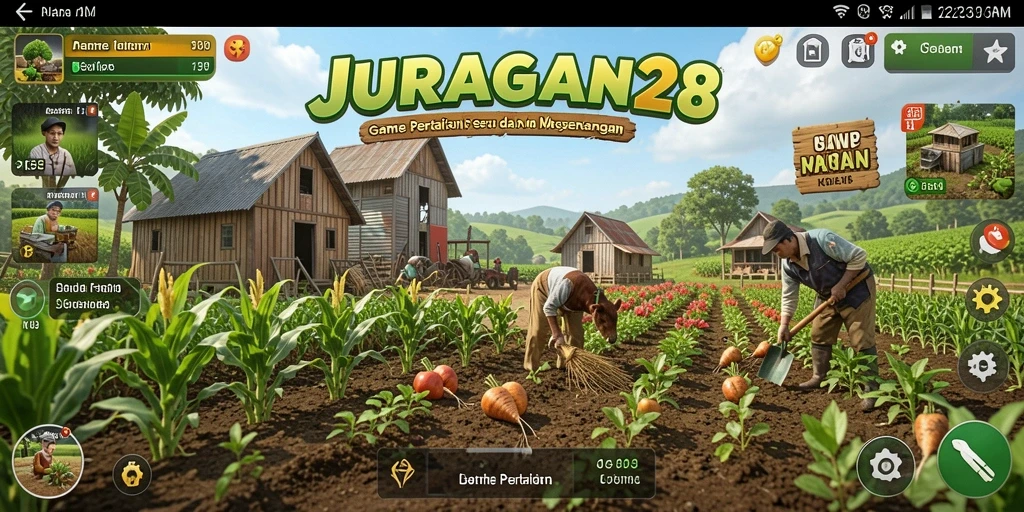 Tampilan gameplay seru dengan aktivitas bertani yang realistis.