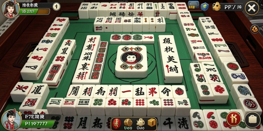 Tangkapan layar utama PF777 menunjukkan gameplay seru Mahjong yang menarik.
