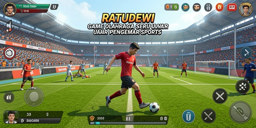 Tampilan gameplay menarik dari RATUDEWI yang penuh aksi olahraga.