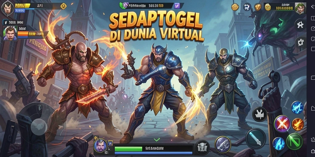 Screenshot gameplay SEDAPTOGEL menampilkan pertarungan seru antara karakter.